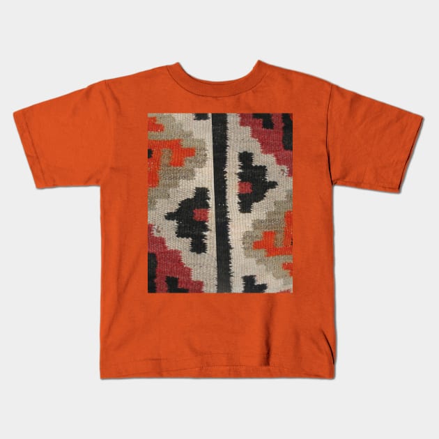 red antique rug pattern, abstract art, rug pattern, minimal art, modern art, carpet pattern, For custom orders please DM me. Kids T-Shirt by Hadigheh-art